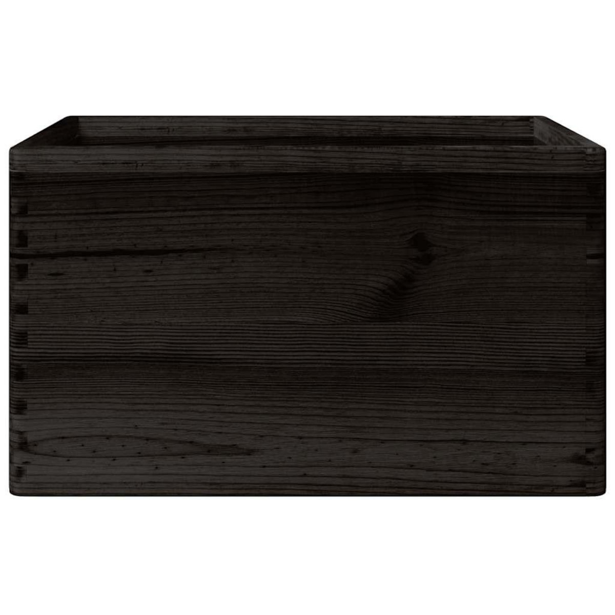 VIDAXL Boîte en bois avec poignees noir 40x30x23 cm bois de pin massif