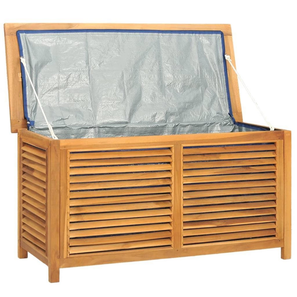 VIDAXL Boîte de rangement jardin et sac 114x50x58 cm bois massif teck