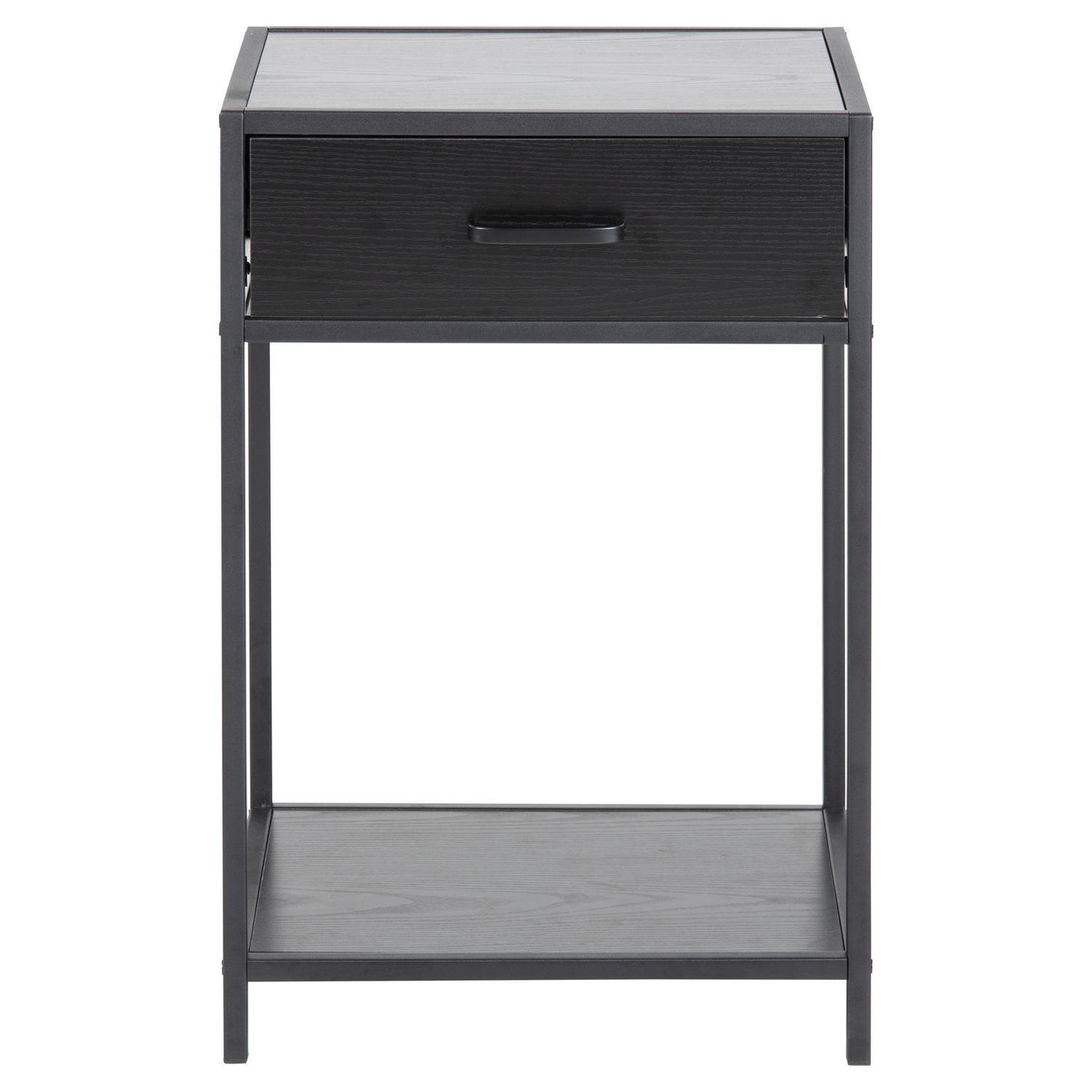 Voir la diapositive 3 : TOILINUX Table de chevet ou d'appoint 1 étagère et un tiroir en MDF et métal
