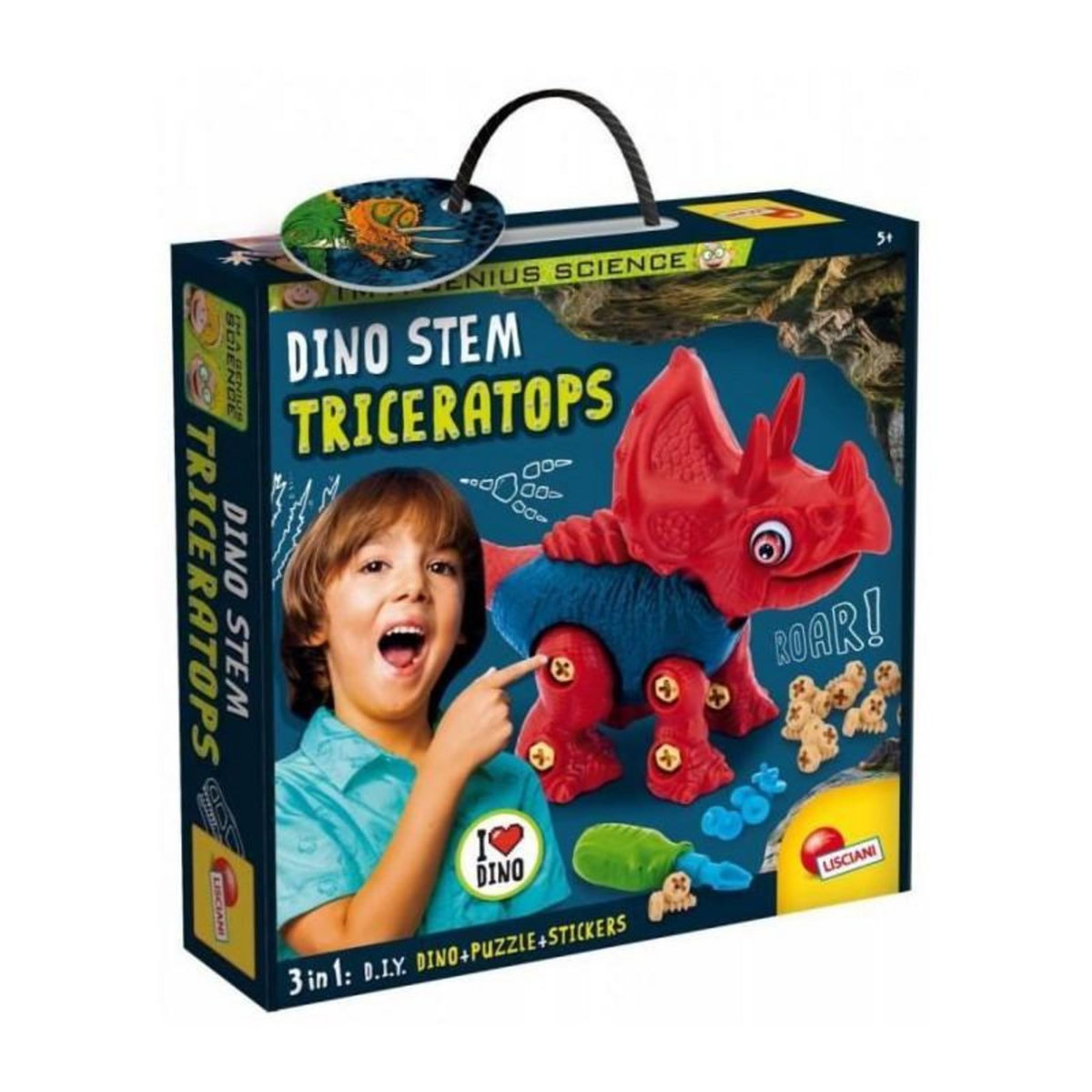 LISCIANI GIOCHI Lisciani giochi- I`m a Genius Dino Stem Triceratops, 92420, Non Applicable - 8008324092420