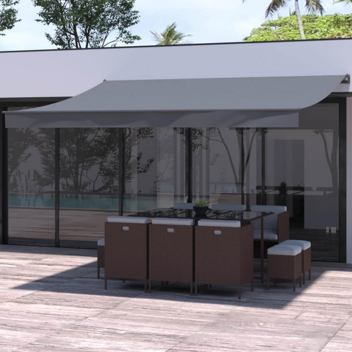 CONCEPT USINE Store banne manuel 4 x 3 m gris ADRO