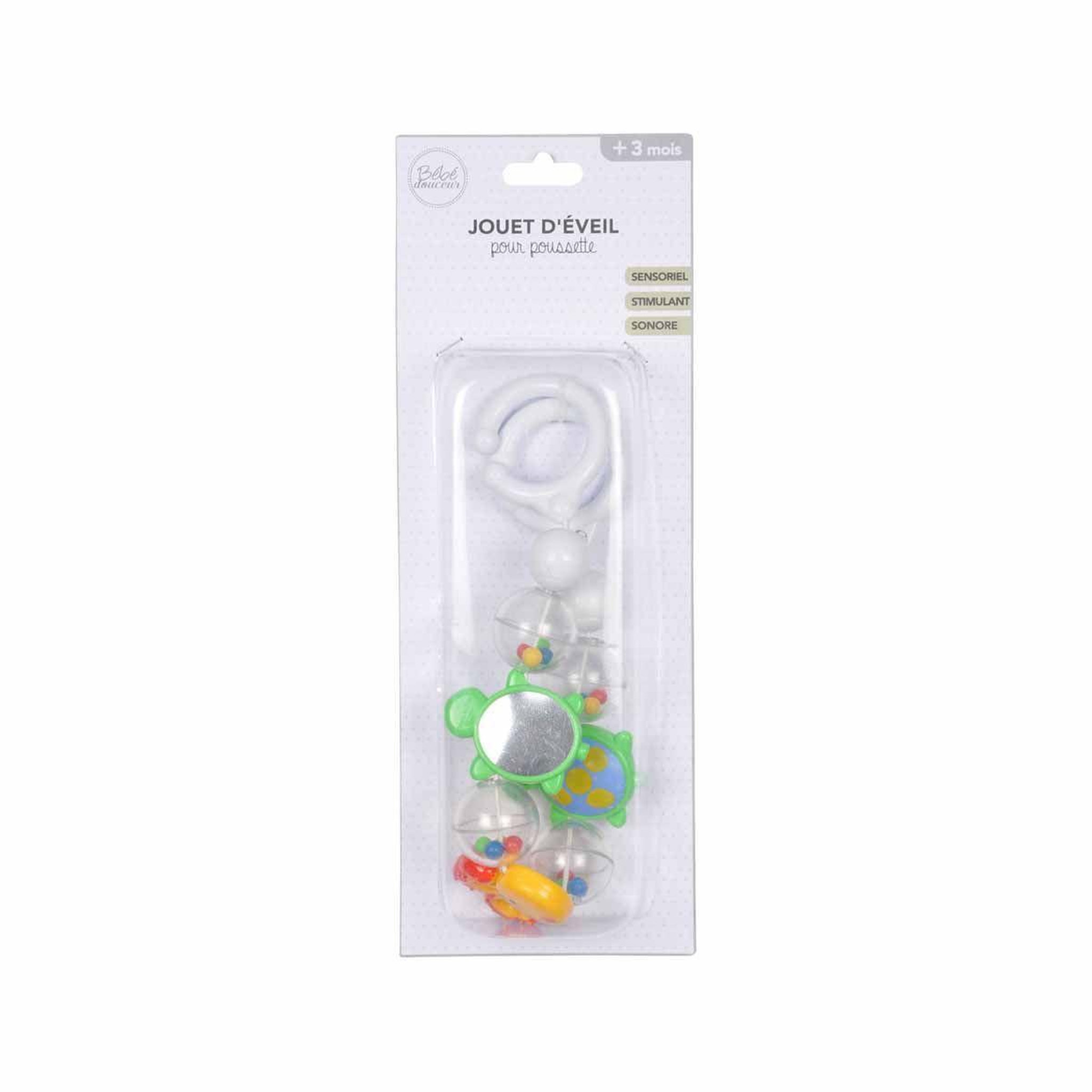 Voir la diapositive 2 : BEBE DOUCEUR Jouet d'Éveil pour Poussette  Tortue  30cm Multicolore