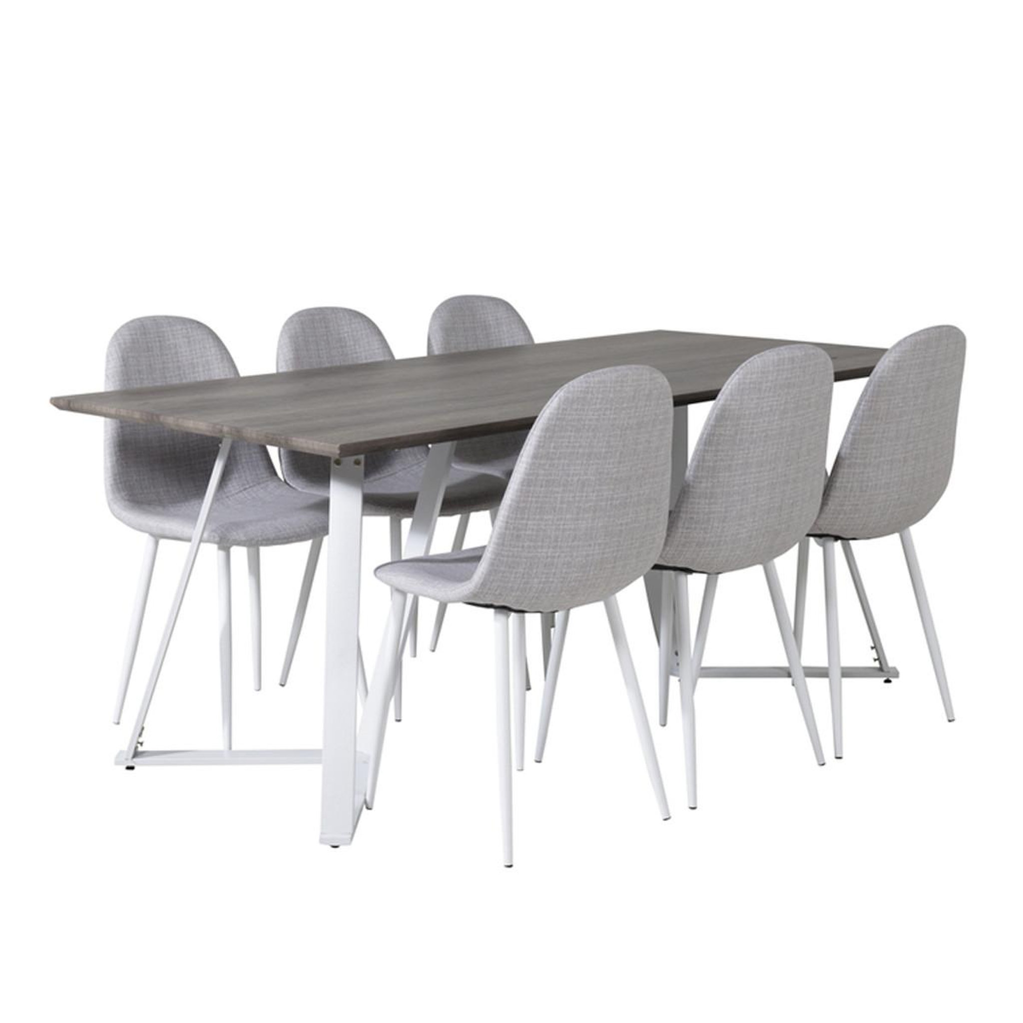 Paris Prix Ensemble table à manger & 6 chaises  marina & polar  180cm gris & gris clair
