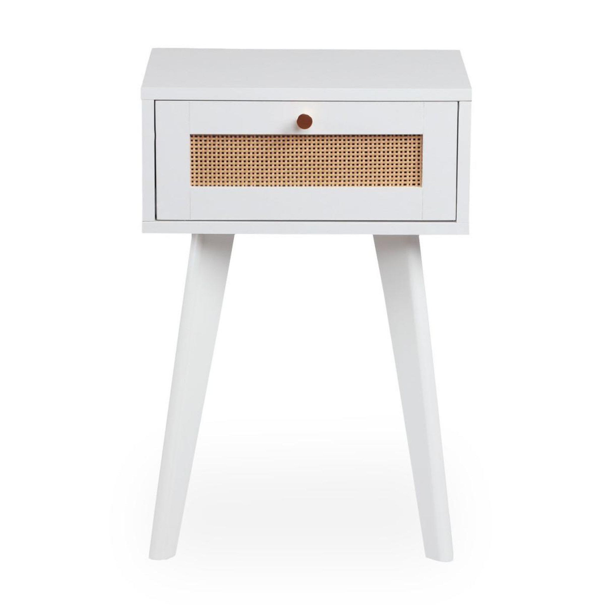 Voir la diapositive 2 : Paris Prix Table de chevet cannage en rotin  lesa  60cm blanc