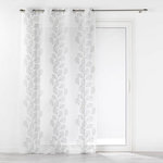 Paris Prix Rideau Voilage à Œillets  Brodé Edenia  140x240cm Gris