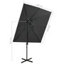 Voir la diapositive 6 : VIDAXL Parasol de jardin en porte-a-faux a double toit anthracite