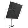 Voir la diapositive 6 : VIDAXL Parasol de jardin en porte-a-faux a double toit anthracite