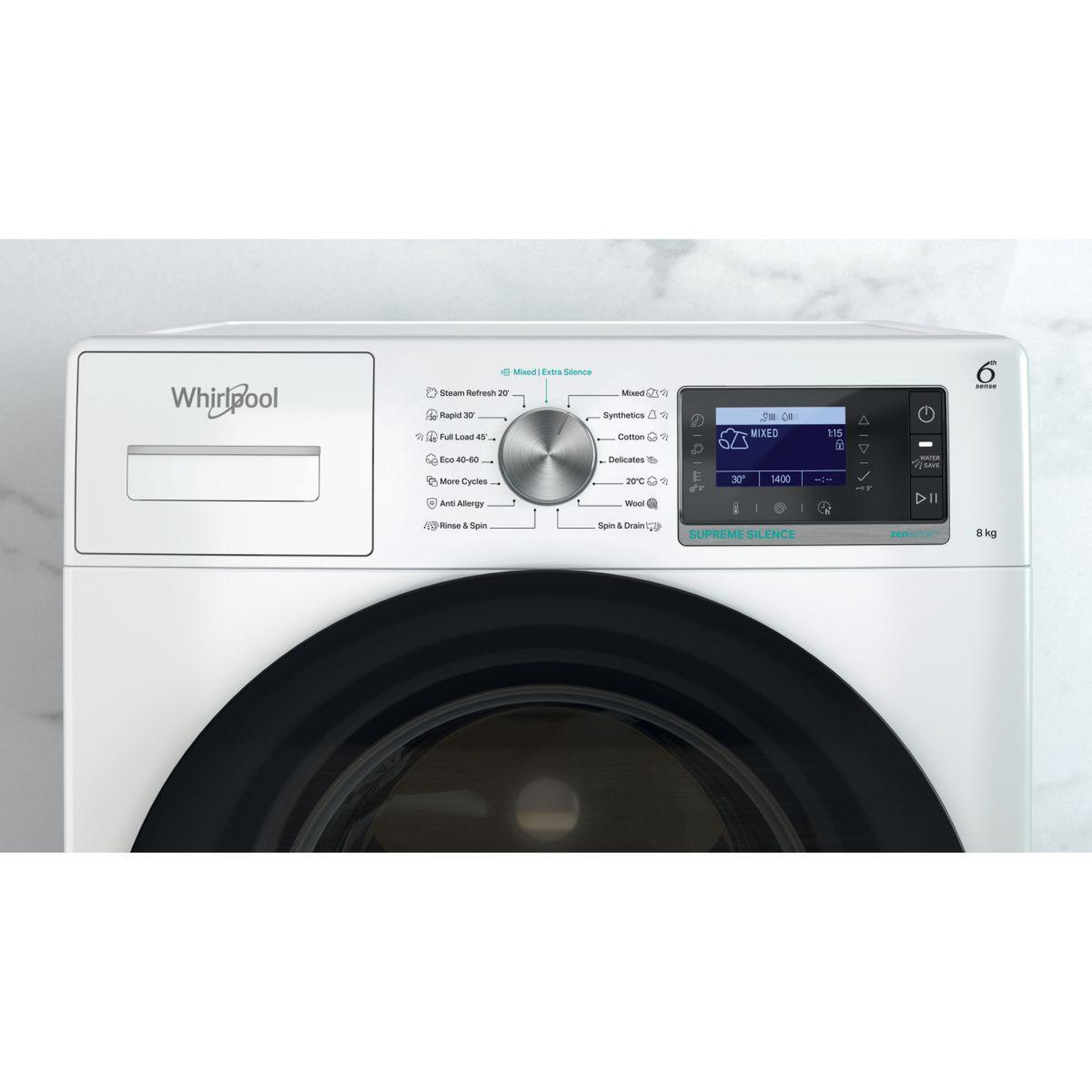 Voir la diapositive 4 : Whirlpool Lave linge hublot w7x89bsilencefr - 8 kg - 1400 tr/min - classe a - moteur induction direct drive