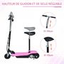 Voir la diapositive 5 : HOMCOM Trottinette électrique 120 W pliable pour enfants à partir de 7 ans hauteur de guidon et selle réglable 10 Km/h max. rose noir