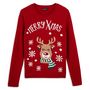 Voir la diapositive 3 : INEXTENSO Pull de noël Renne rouge femme