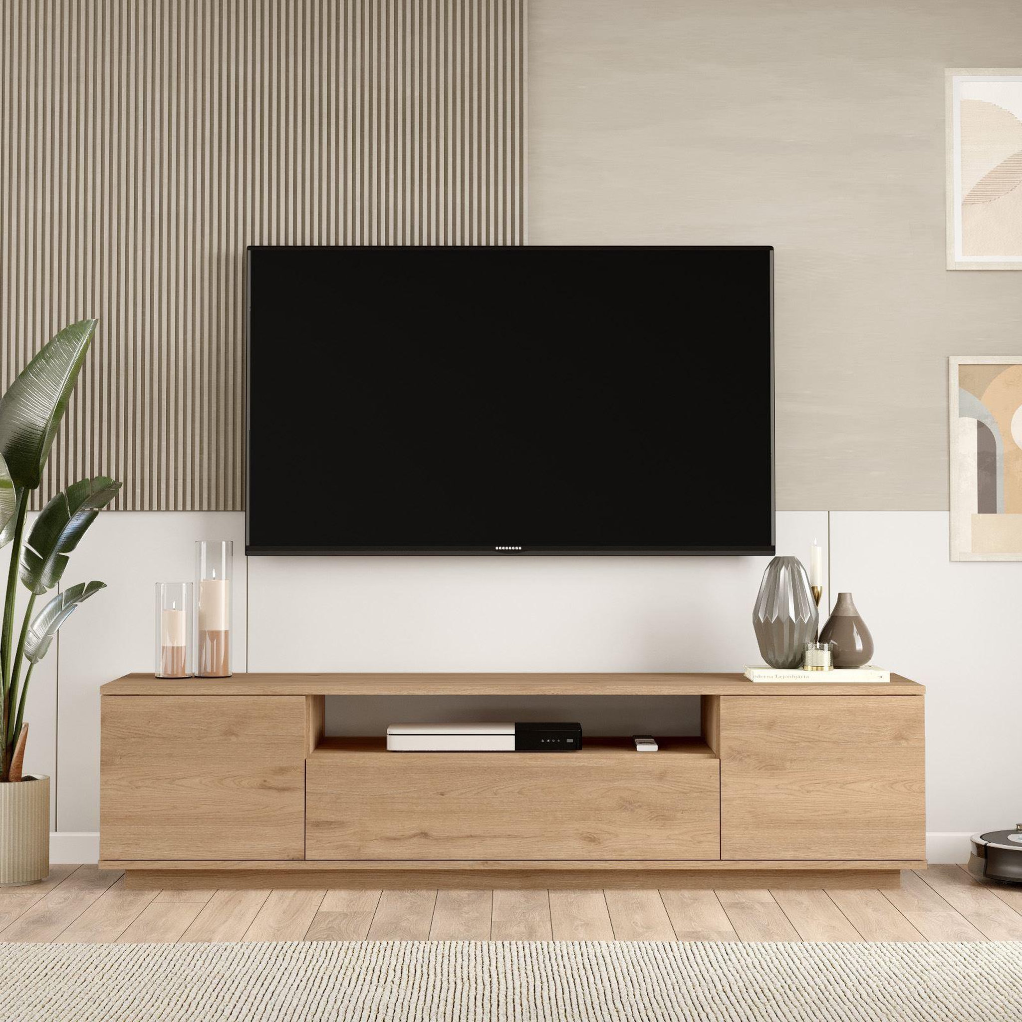 Voir la diapositive 2 : Habitat et Jardin Meuble tv en bois  rowen  - 180 x 44 x 44 cm - marron