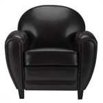 Rendez vous déco Fauteuil noir en croute de cuir enduite-Club