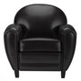 Voir la diapositive 1 : Rendez vous déco Fauteuil noir en croute de cuir enduite-Club