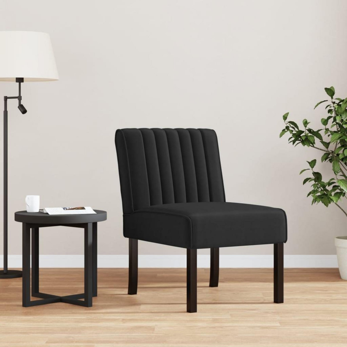 VIDAXL Fauteuil sans accoudoirs noir velours