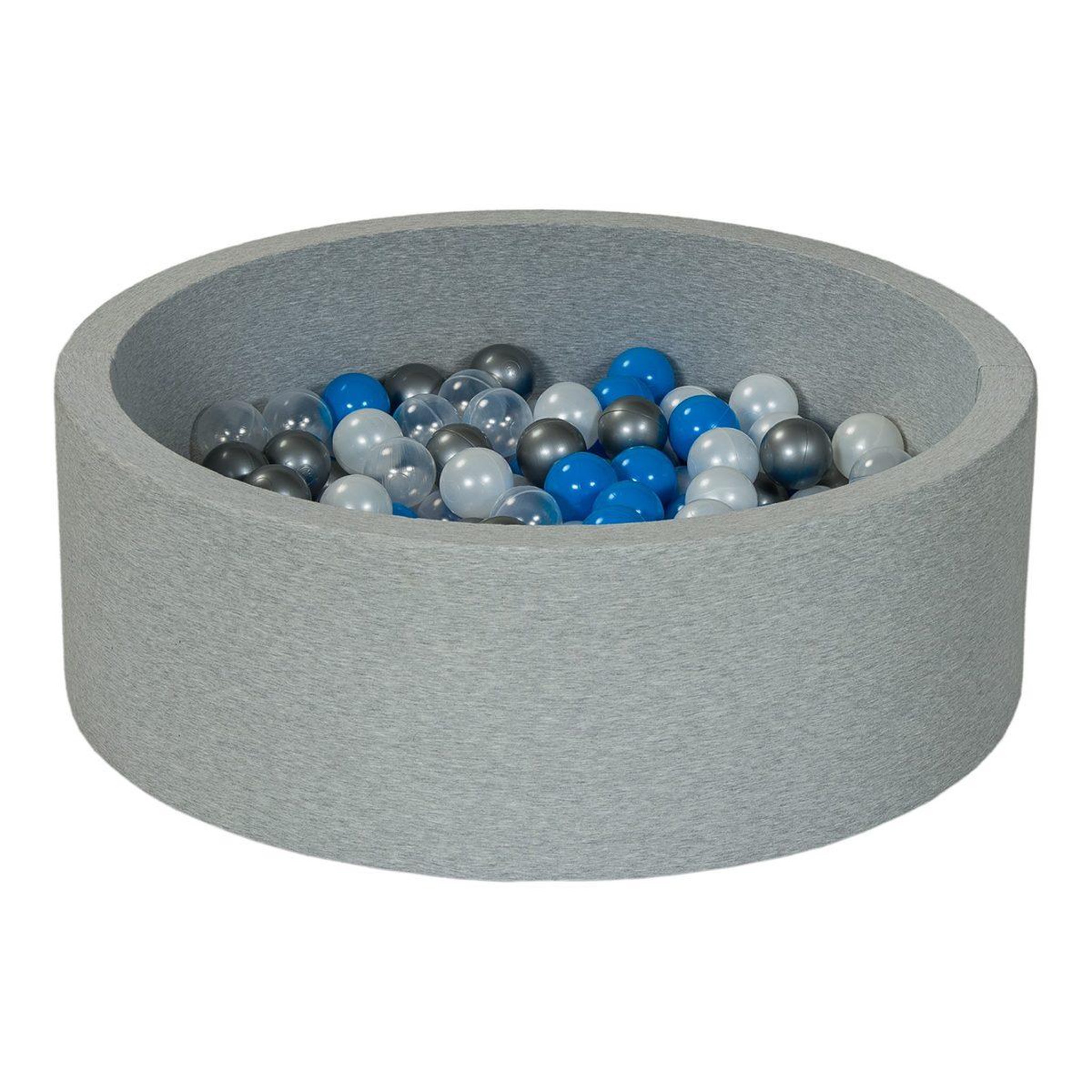 VELINDA Piscine à balles aire de jeu + 200 balles perle, transparent, bleu, argent