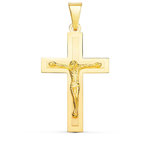 L'ATELIER D'AZUR Pendentif  - Médaille Christ sur la Croix Or 18 Carats 750/000 Jaune - Chaine Offerte