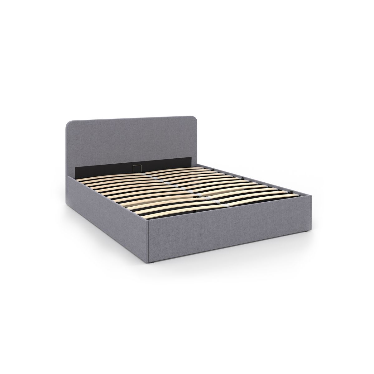 Lit coffre tissu avec sommier relevable 160x200 cm AMBRE