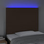 Voir la diapositive 3 : VIDAXL Tete de lit a LED Marron fonce 100x5x118/128 cm Tissu