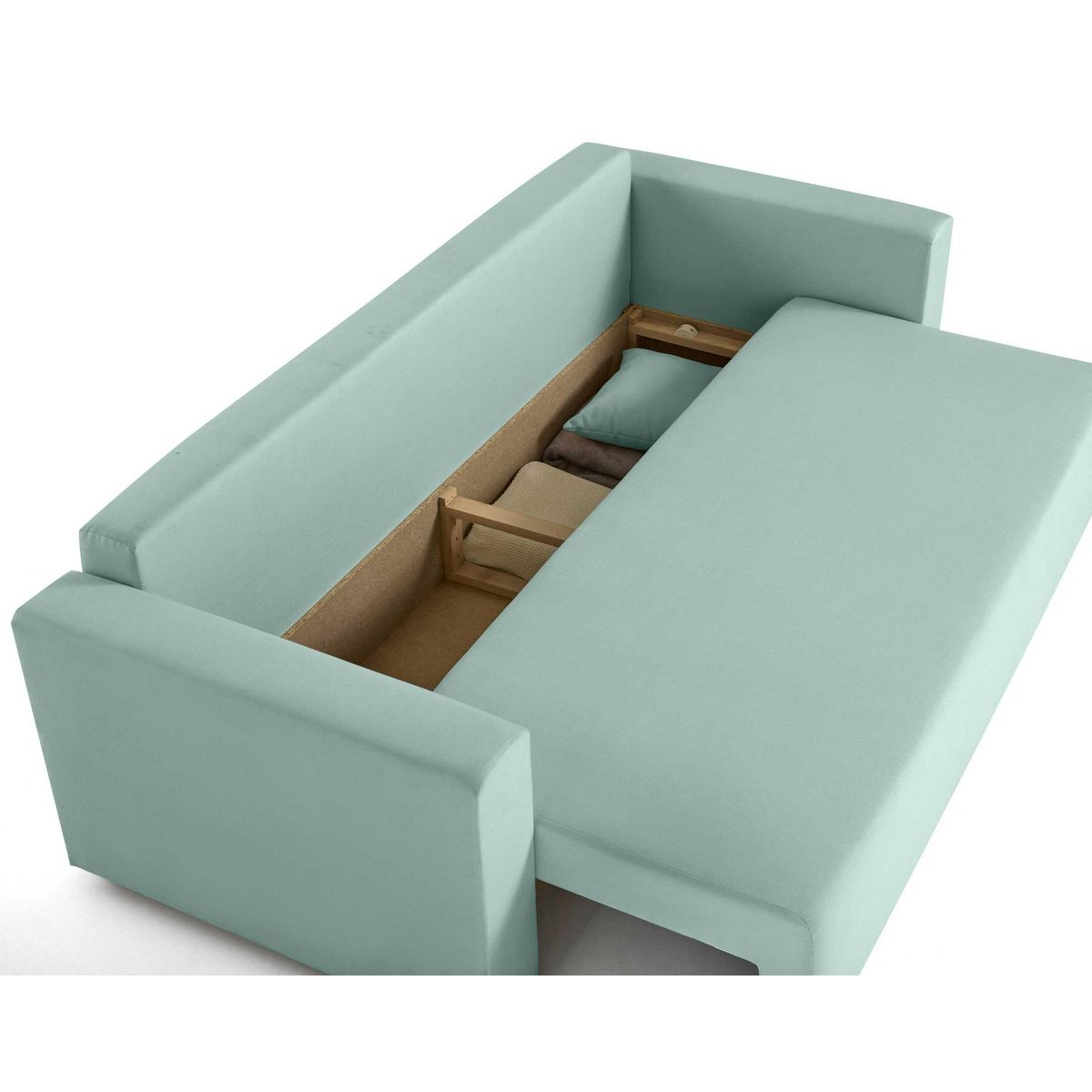 BEST MOBILIER Regala - canapé 3 places - convertible avec coffre - en tissu