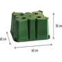 Voir la diapositive 3 : Habitat et Jardin Socles pour récupérateur d'eau 200 et 350 L  - 60 x 60 x 30 cm - Vert