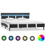 VIDAXL Cadre de lit avec LED Gris et blanc Similicuir 150x200 cm