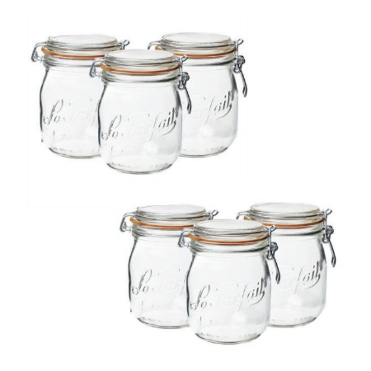 LE PARFAIT 6 BOCAUX LPS 1L D 85MM ETIQUETTES OFFERTES