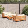 Voir la diapositive 3 : VIDAXL Salon de jardin 6 pcs avec coussins cire marron bois pin massif