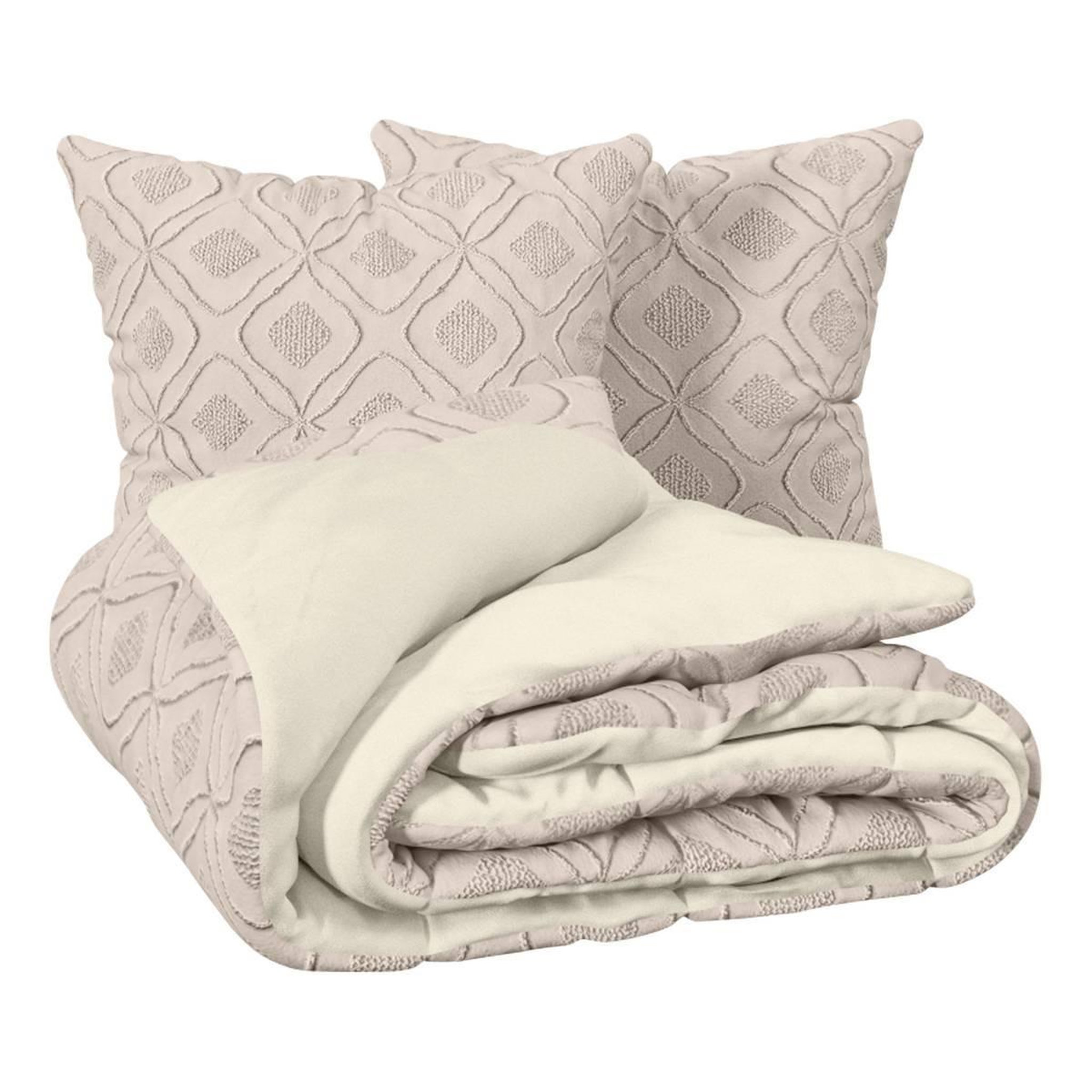 Voir la diapositive 3 : ATMOSPHERA Parure de lit 3 pièces  amy  260x240cm beige lin