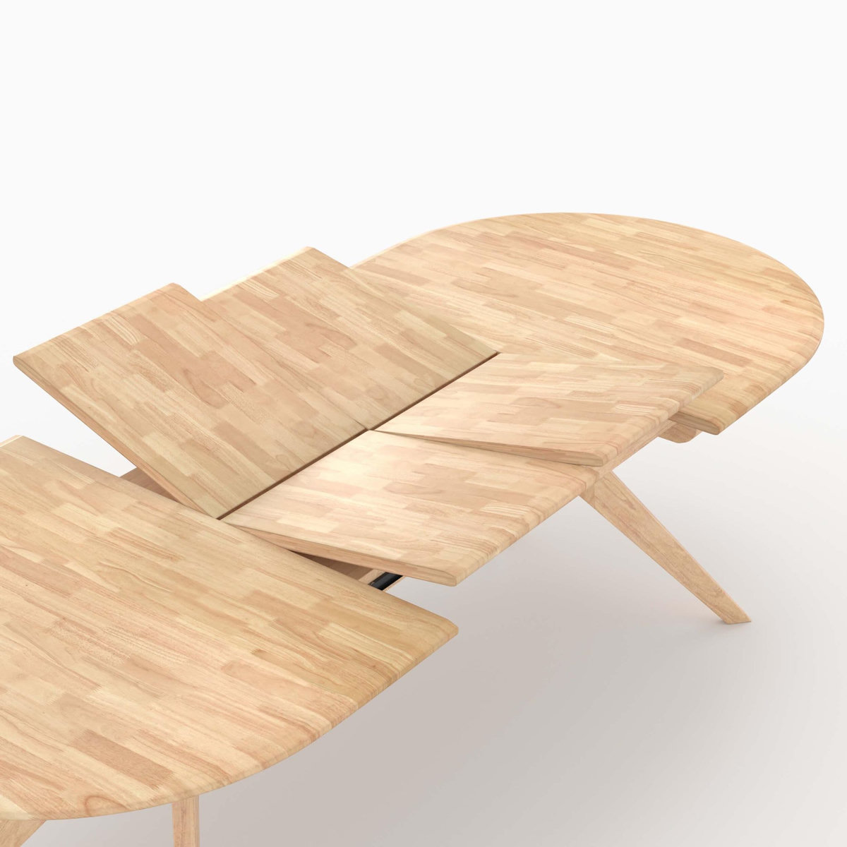 Rendez vous déco Table extensible en bois d'hévéa massif clair 6 à 10 personnes-Oli