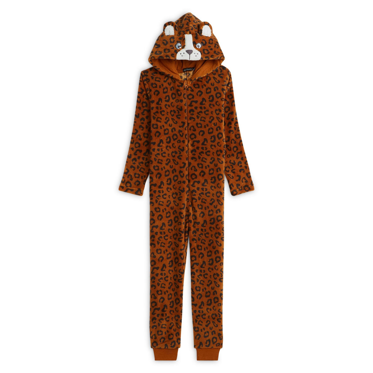 IN EXTENSO Combinaison peluche léopard coton bio fille