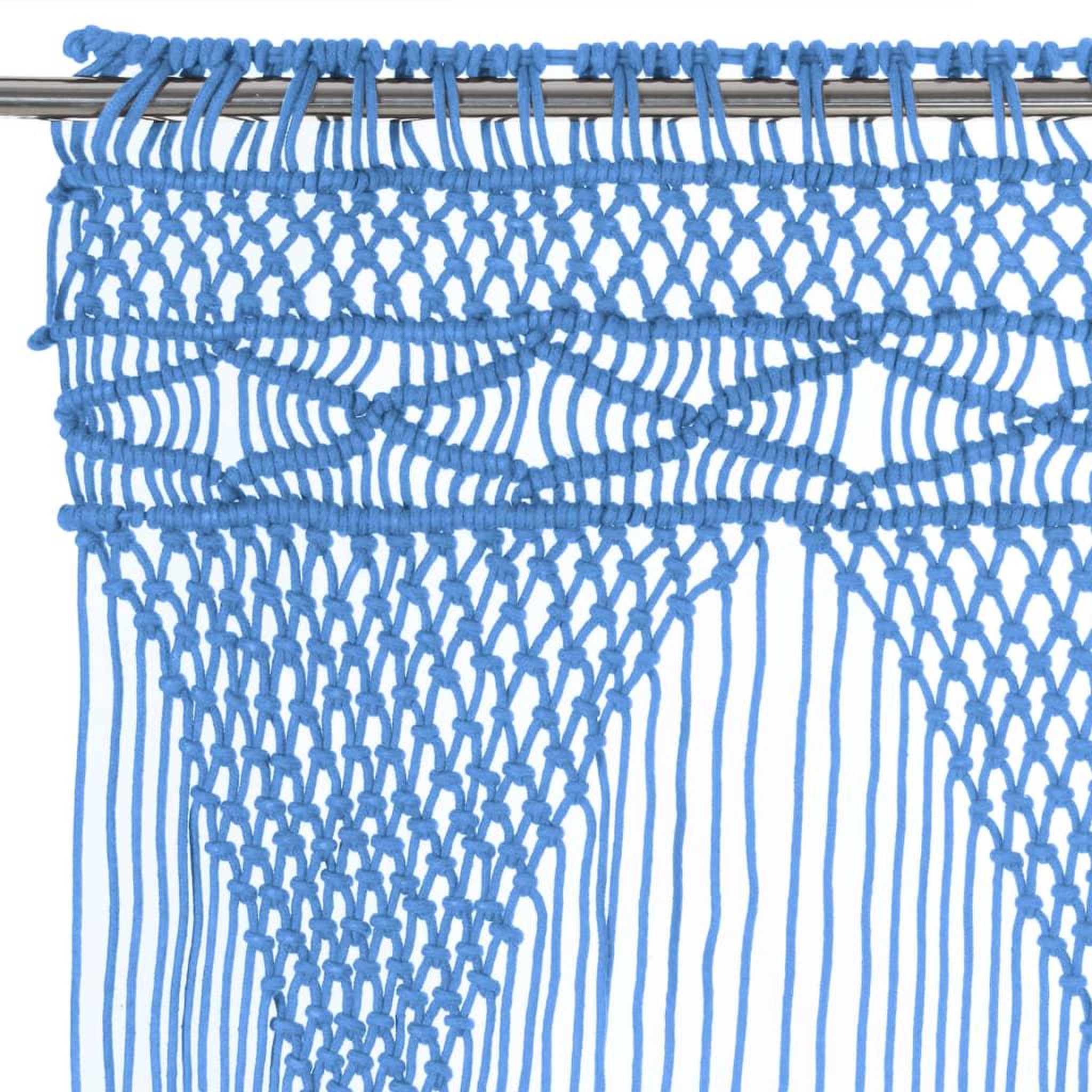 Voir la diapositive 3 : VIDAXL Rideau en macrame Bleu 140x240 cm Coton