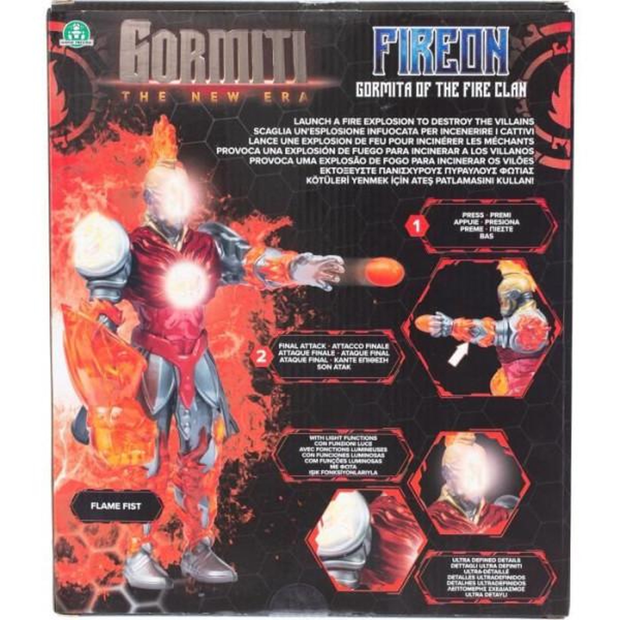 Voir la diapositive 3 : MARKET24 Figurine articulée - GORMITI - Gormiti avec attaque lumineuse Feu - Fireon - 27 cm - a partir de 4 ans - GRV073