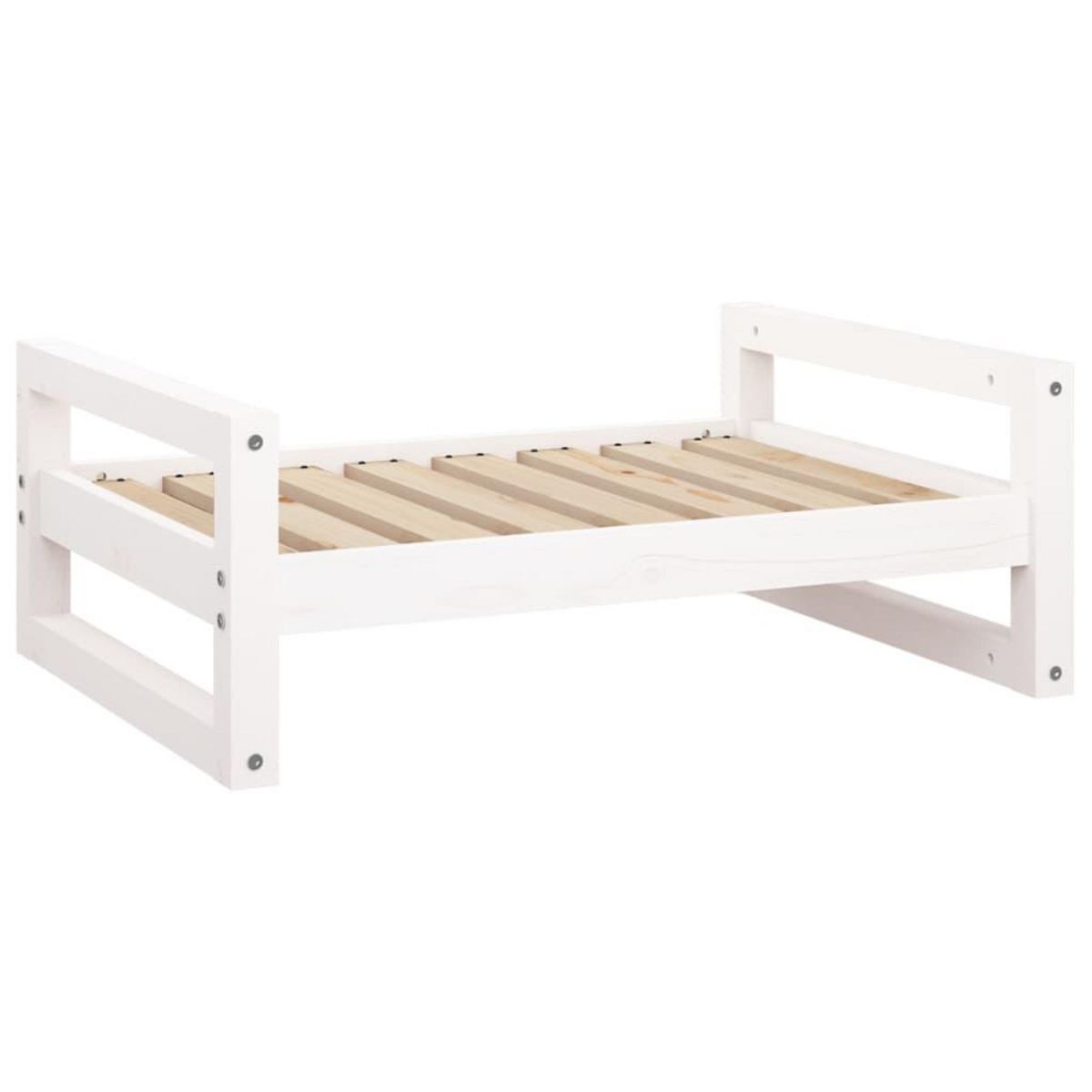VIDAXL Lit pour chien Blanc 75,5x55,5x28 cm Bois de pin solide
