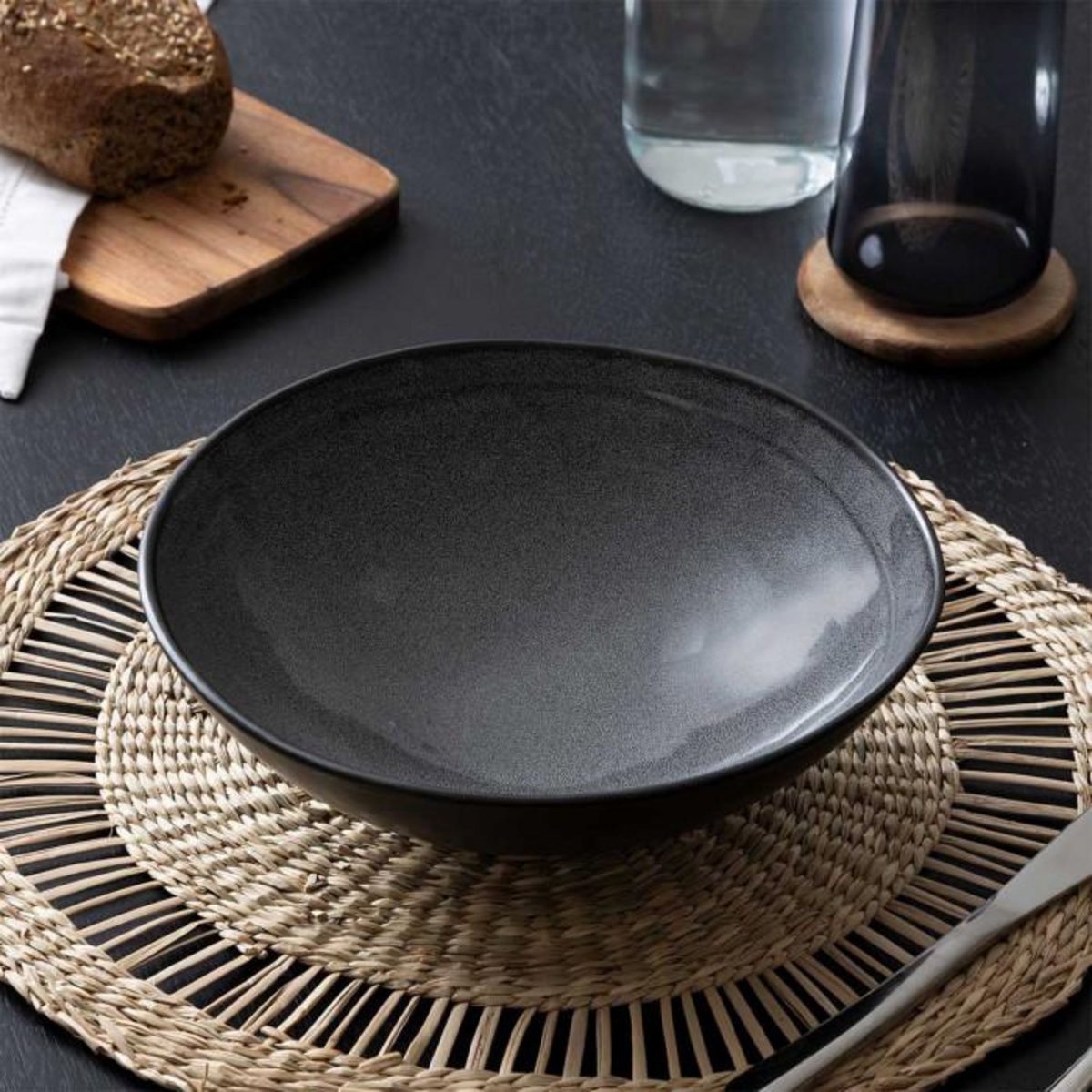 SECRET DE GOURMET Saladier Design  Diane  23cm Gris Foncé