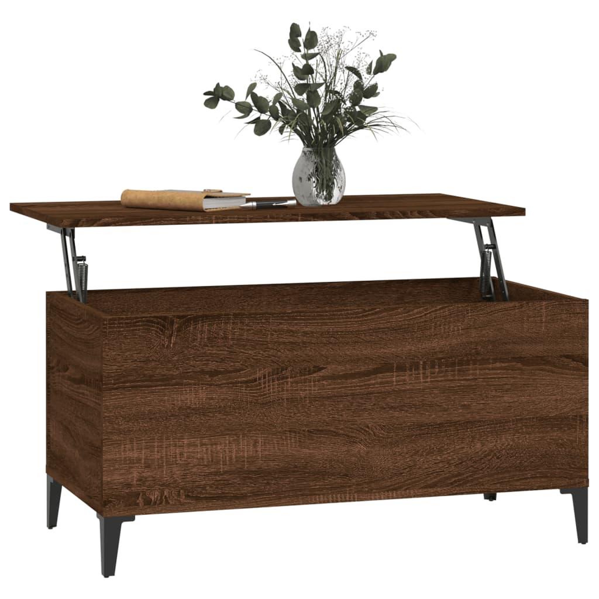 Voir la diapositive 5 : VIDAXL Table basse Chene marron 90x44,5x45 cm Bois d'ingenierie