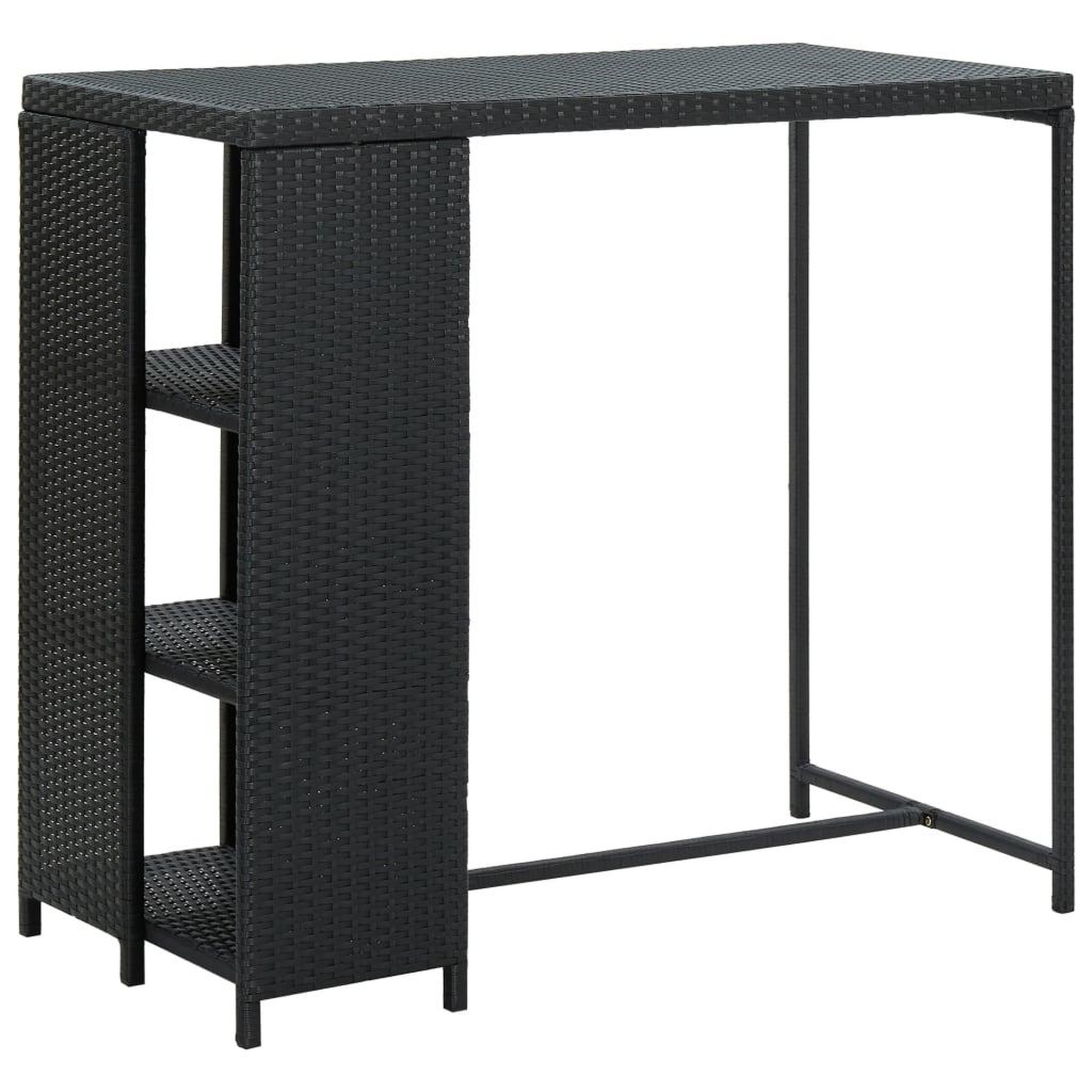 Voir la diapositive 5 : VIDAXL Ensemble de bar de jardin 5 pcs avec coussins noir poly rotin