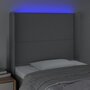 Voir la diapositive 4 : VIDAXL Tete de lit a LED Gris clair 103x16x118/128 cm Tissu