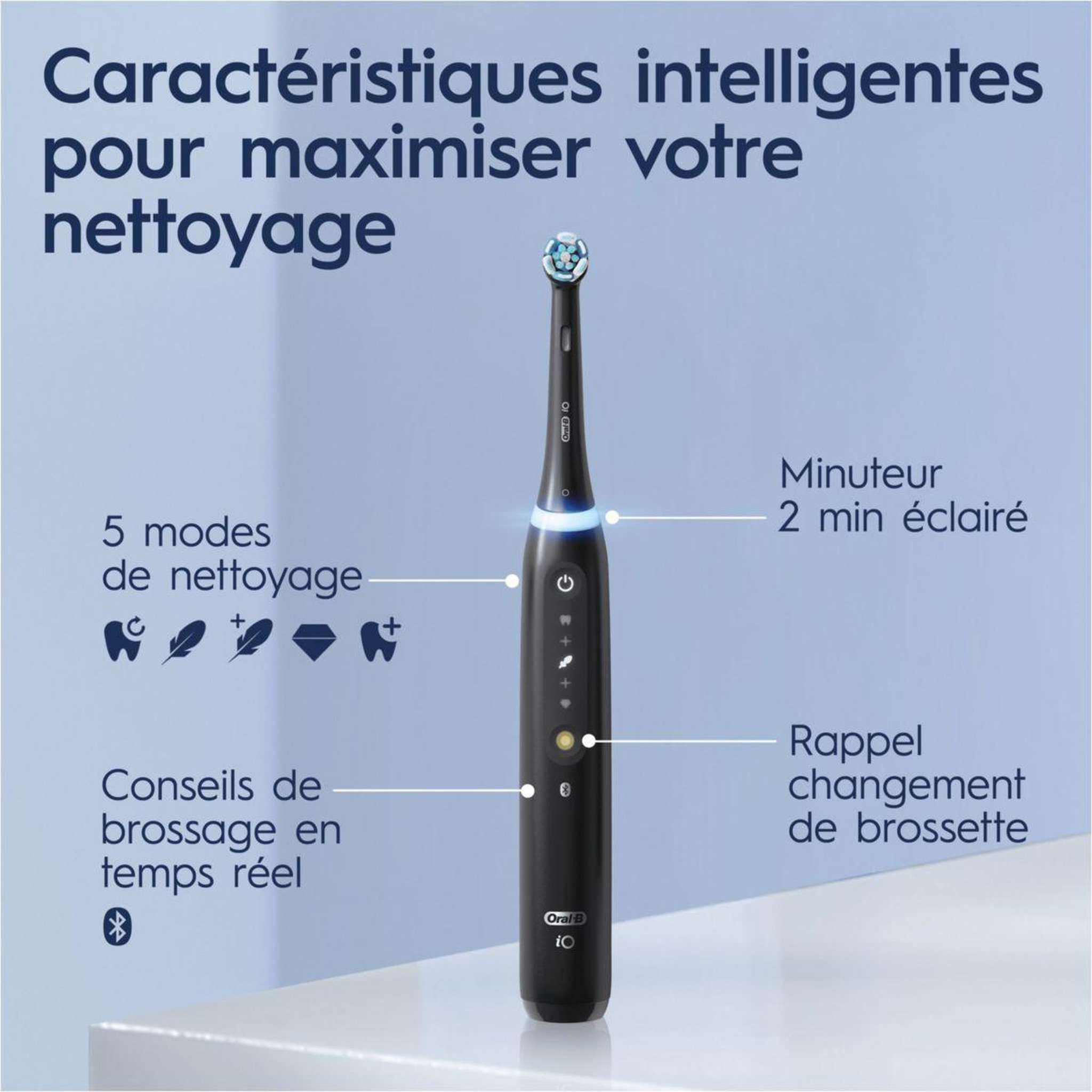 Voir la diapositive 5 : ORAL B Brosse à dents électrique IO5 Black edition cadeau