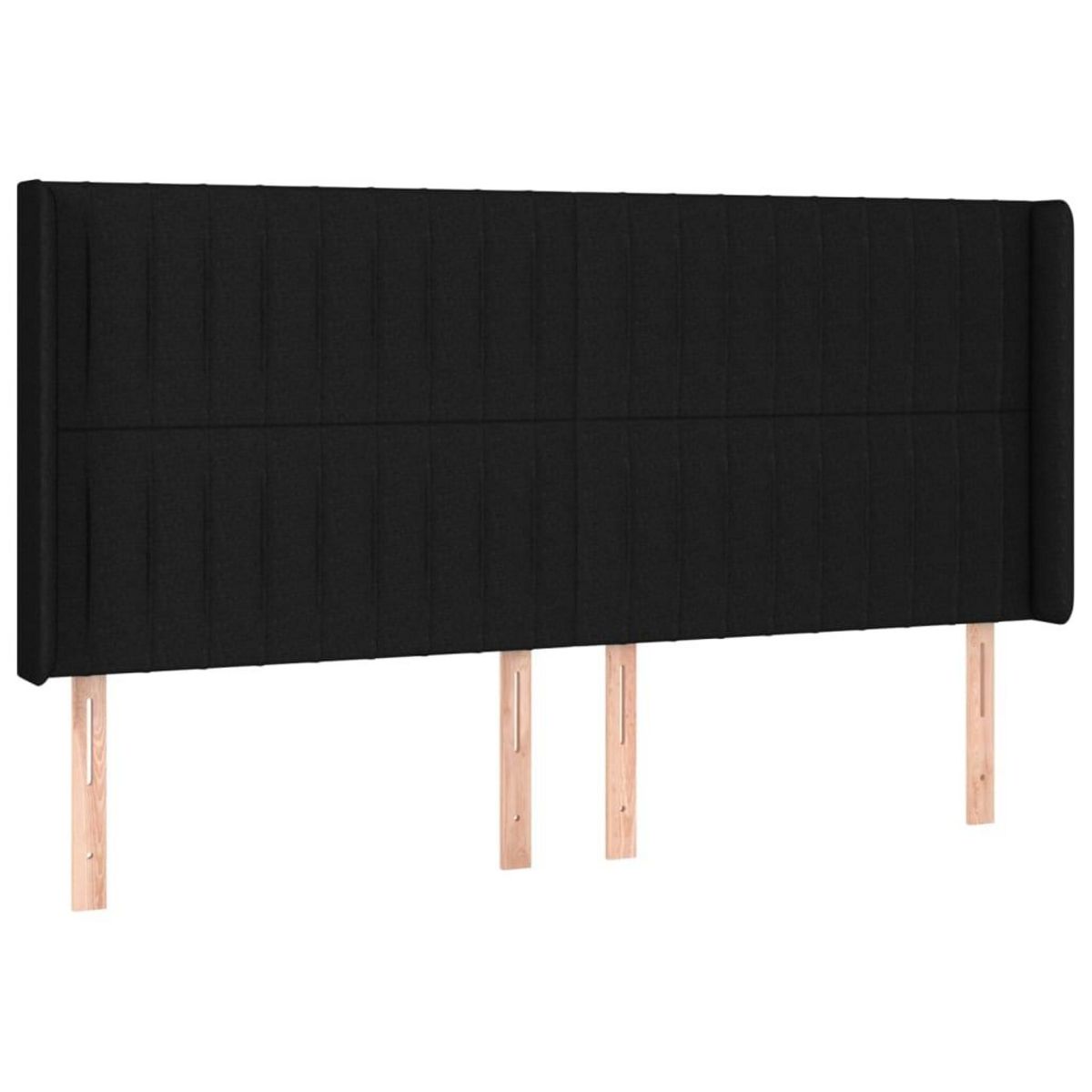VIDAXL Tete de lit a LED Noir 203x16x118/128 cm Tissu