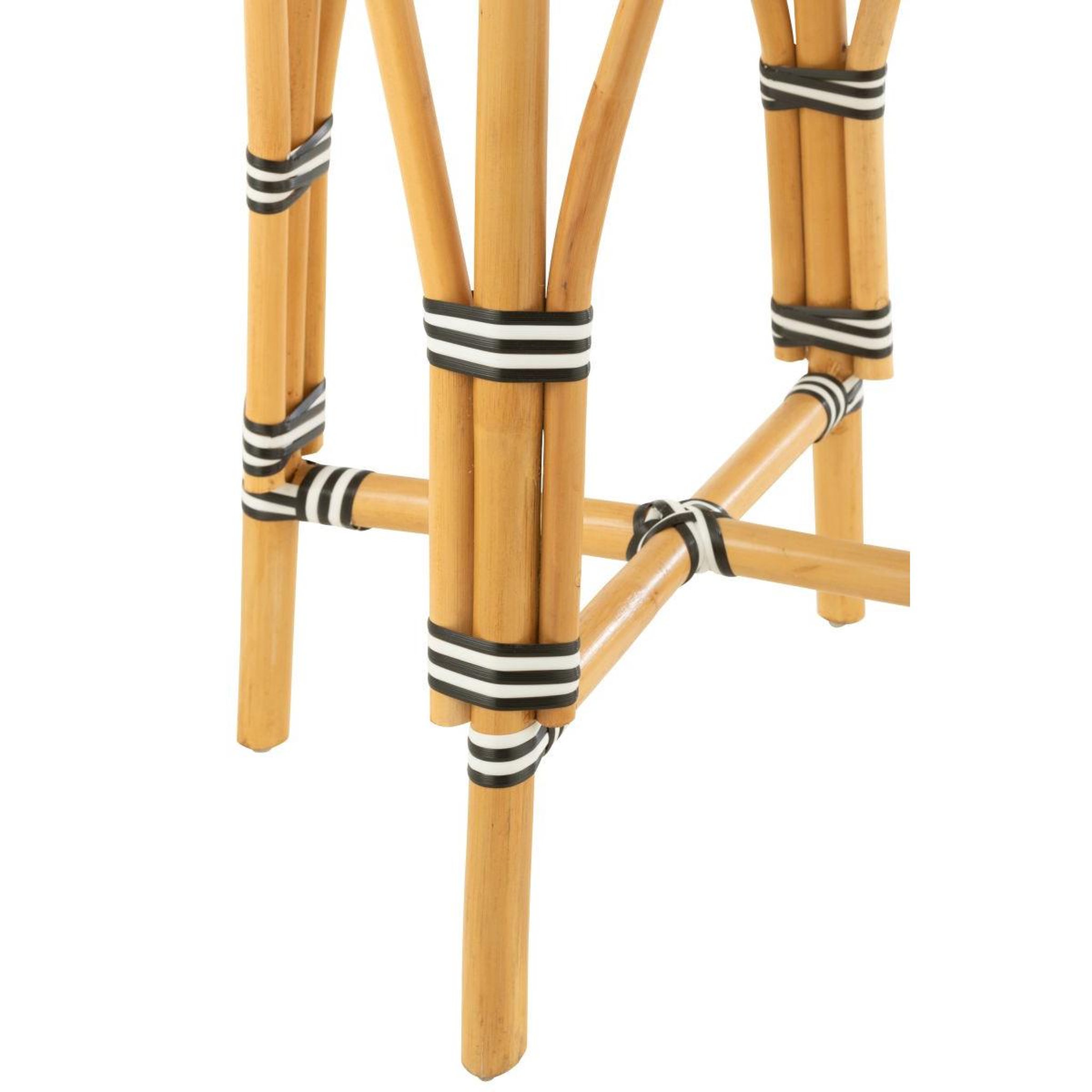 Voir la diapositive 5 : J-LINE Tabouret de bar en rotin  danial  65cm noir