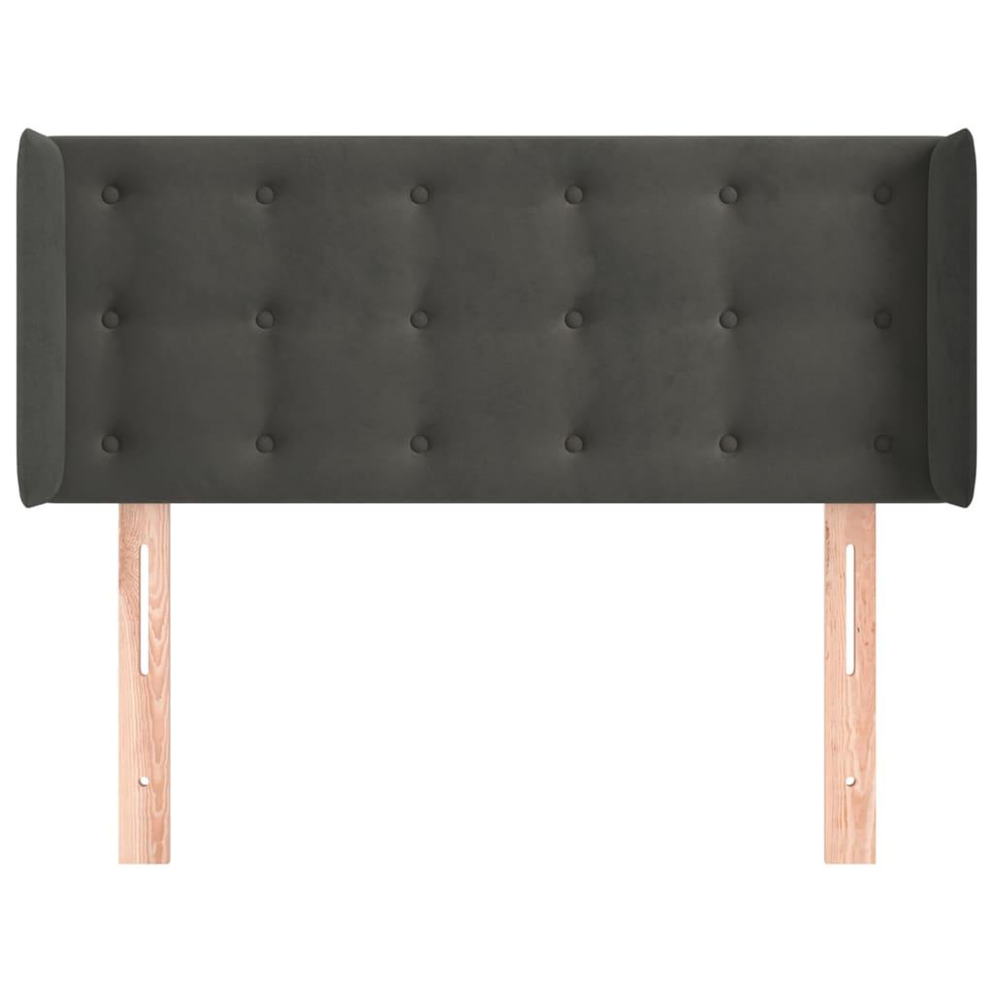 Voir la diapositive 3 : VIDAXL Tete de lit avec oreilles Gris fonce 93x16x78/88 cm Velours
