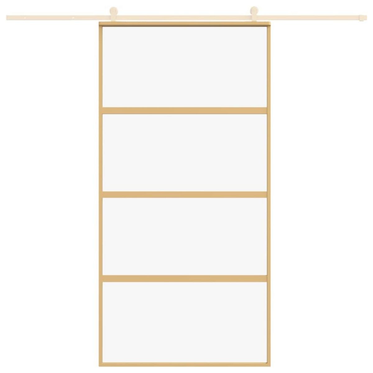 VIDAXL Porte coulissante dore 102,5x205cm verre ESG clair et aluminium