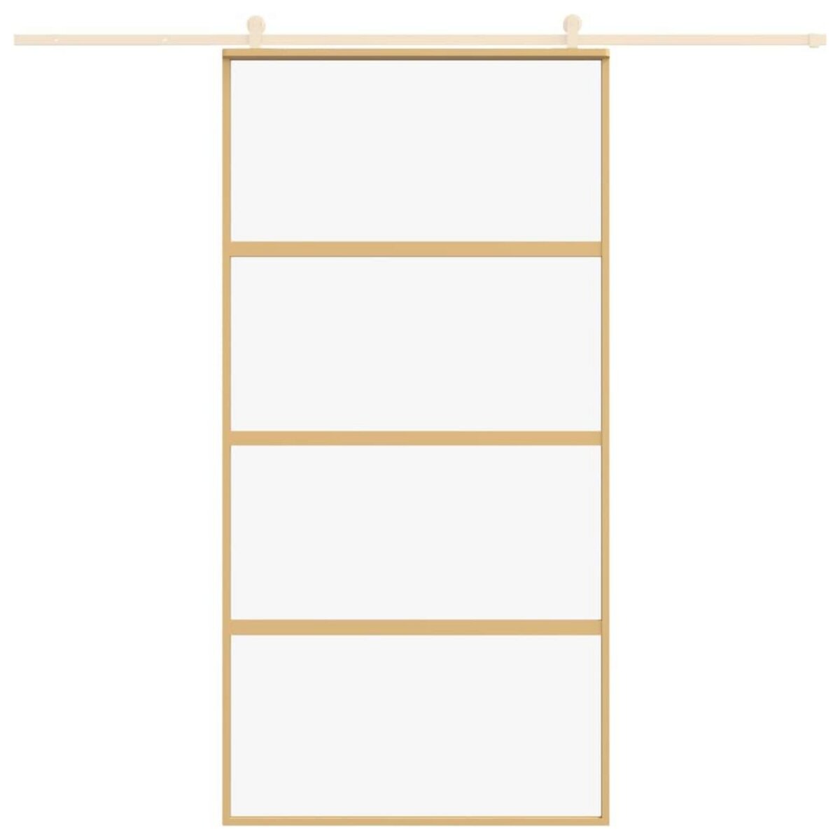VIDAXL Porte coulissante dore 102,5x205cm verre ESG clair et aluminium
