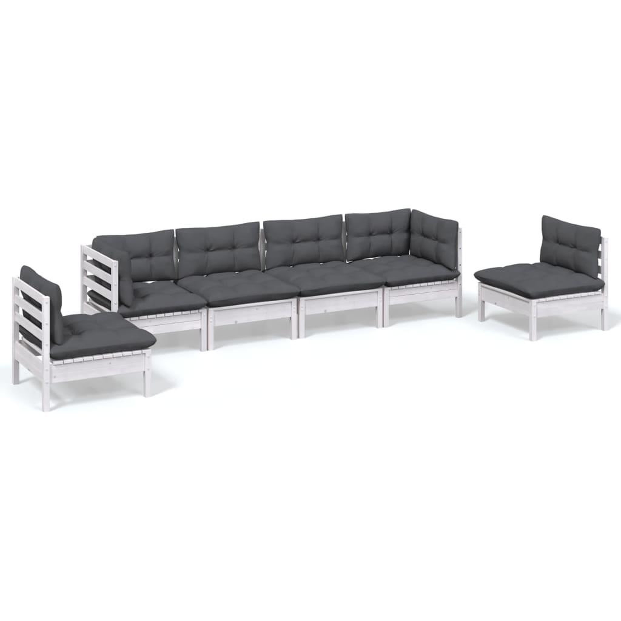 Voir la diapositive 2 : VIDAXL Salon de jardin 6 pcs avec coussins bois de pin massif