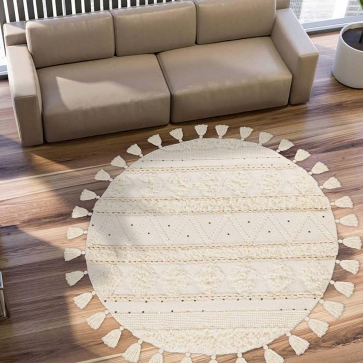 Paris Prix Tapis Bohème Tissé à la Main  Bohist  160cm Crème