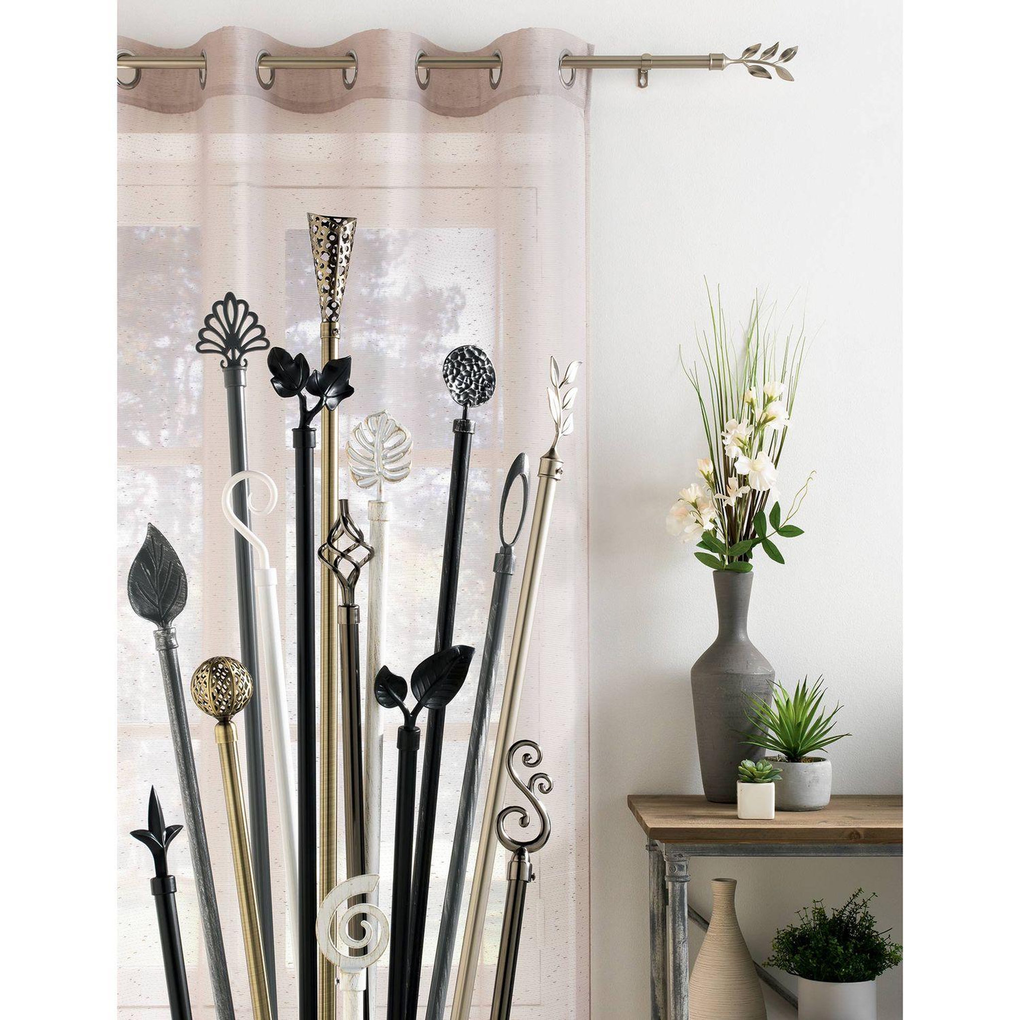 Voir la diapositive 3 : Douceur d'Intérieur Kit de tringle à rideaux extensible sphère - l120 /l210 cm - laiton