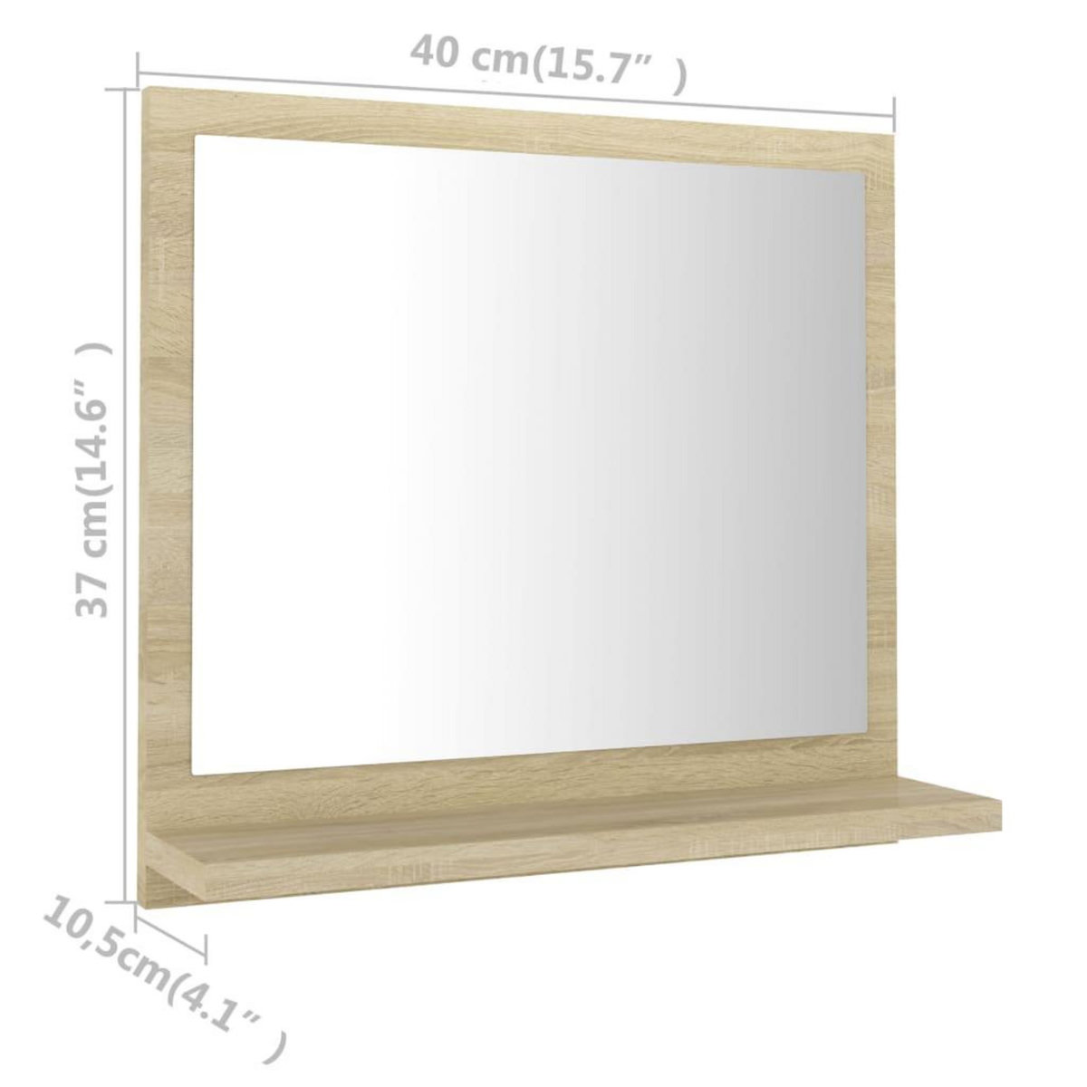 VIDAXL Miroir salle de bain chene sonoma 40x10,5x37cm Bois ingenierie