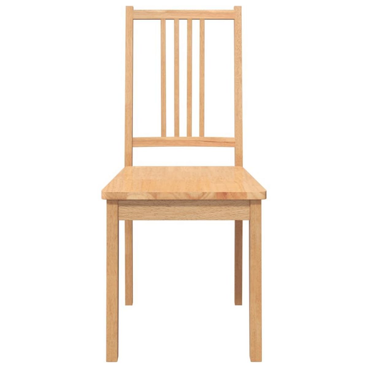 VIDAXL Chaises a manger 2 pcs bois massif naturel caoutchouc