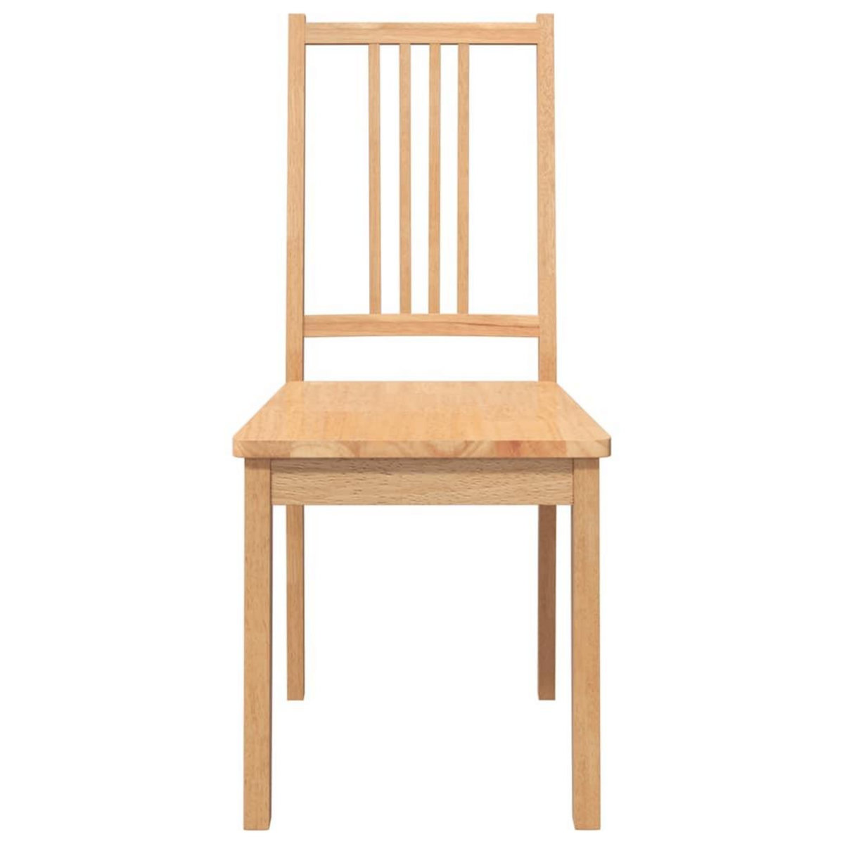 VIDAXL Chaises a manger 2 pcs bois massif naturel caoutchouc