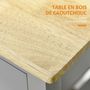 Voir la diapositive 6 : HOMCOM Desserte de cuisine à roulettes - chariot de service - tiroir, 2 étagères - plateau bois hévéa MDF gris